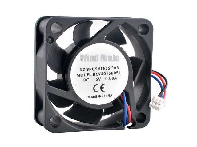 BCY4015B05L 4cm 40mm Fan (40x40x15mm), DC5V 0.08A, 3-pin dual ball bearing silent axial fan, suitable for power supply cooling.