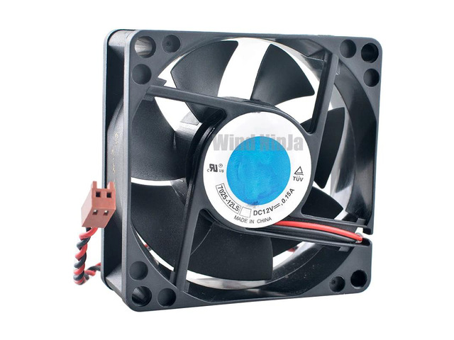 7025-12LS 7cm 7025 70mm Fan (70x70x25mm), DC12V 0.15A 2pin, CPU and Power Supply Cooling Fan for PC Cases.