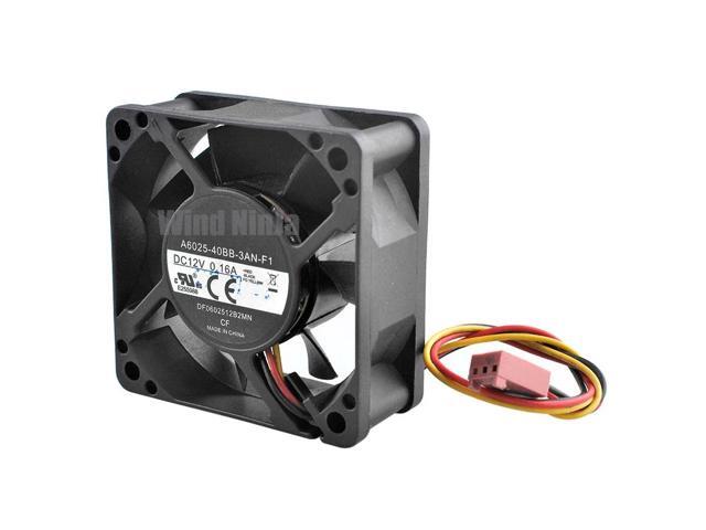 Silent cooling fan, 6cm x 60mm x 25mm, DC12V 0.16A, 3-pin, suitable for computer case CPU power supply - 60mm computer case fan.
