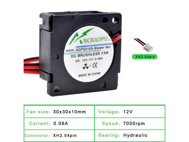 ACP3010S 3cm (30mm) Miniature Centrifugal Fan, 30x30x10mm DC12V Cooling Fan, Suitable for Projectors and Printers - Low Noise, High Efficiency