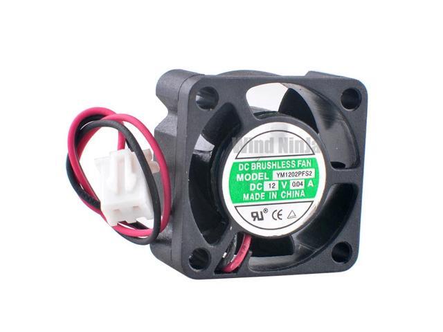 YM1202PFS2 2.5cm 25mm Mini Cooling Fan (25x25x10mm, DC12V 0.04A), suitable for printers and routers.