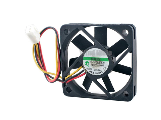 KDE0505PFV2 5cm/50mm axial fan, 50x50x10mm, DC5V, 0.8W, 3-pin mini cooling fan, suitable for switching power supplies and computer hardware cooling.