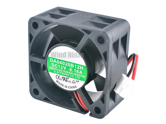 DA04020B12H 4cm Dual Ball Bearing Axial Fan, 40mm, DC12V, 0.16A, 2-pin, 10000RPM Cooling Fan, Suitable for 1U Power Supplies (40x40x20mm)