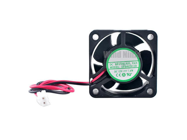DFB402012H 4cm 40mm Axial Fan (40x40x20mm), DC12V 1.6W, Dual Ball Bearing 2-Pin Cooling Fan, Suitable for 1U Power Supplies, 7500rpm