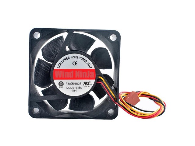 6cm Cooling Fan F-6025HH12B 60x60x25mm DC12V 0.45A 3Pin 5500RPM for Chassis CPU Power Supply Computer Hardware