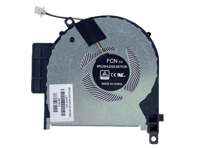 Replacement CPU cooling fan L20107-001 for 15T-CN000, 15Z-CP000, 15-CN000, 15-CN, 15-CP000, 15-CP, and 15M-CN000 series CPUs.