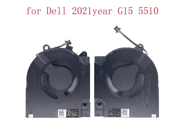 CPU and GPU cooling fans for G15 5510 RTX3060, G15 5510 RTX3050, and G15 5511 RTX3050 series laptops.