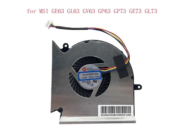 GPU cooling fans for GE63, GL63, GV63, GP63, GP73, GE73, GL73, GE63VR, GE63VR-7RE, GE63VR-7RF 1 series.