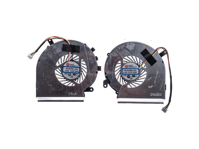 CPU+GPU cooling fans for GE62VR, GL62M, GP62MVR, GL72MVR, GP72VR MS-16J9, and MS-16JB series 4-pin laptops.