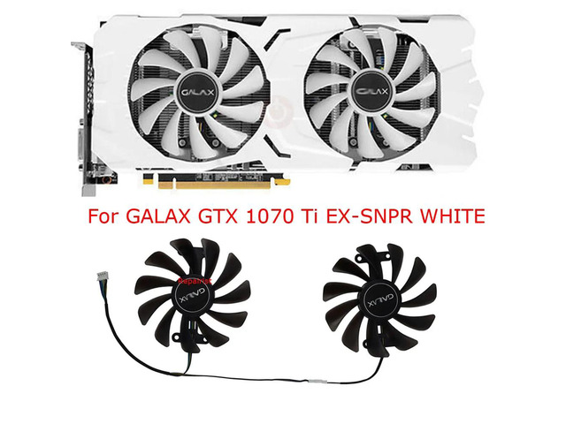 White graphics card fan, GPU cooler, compatible with GTX 1080 EXOC-SNPR white graphics card, also compatible with GTX 1070 EXOC-SNPR white graphics...