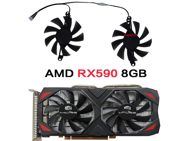 2 pieces/set, VGA GPU cooler, graphics card fan, FL8015 12VB, FL801512VB, for AMD RX 590 GME 8GB gaming graphics card, graphics card cooling.
