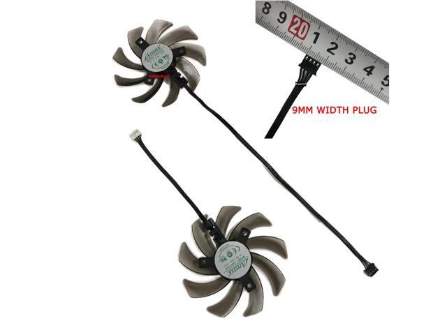 2 x 9mm Plug GA91S2U, graphics card fan, GPU cooler, suitable for Gainward GTX 1660 Ti SUPER Ghost OC, RTX 2060 Ghost