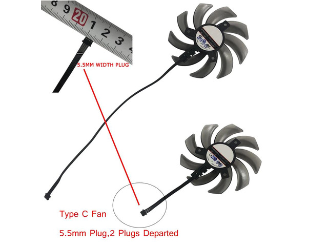 Two FDC10H12S9-C GPU coolers/fans, compatible with GTX 1660 SUPER GP OC and GTX 1660 Ti OC (Type C Powerplug).