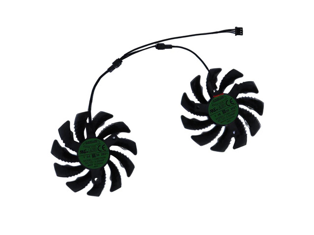 Cooling fans for GTX 950, 960, GV-N960WF2CN-2GD GTX950 WindForce graphics cards, 2 units/set, 3-pin T128010SM