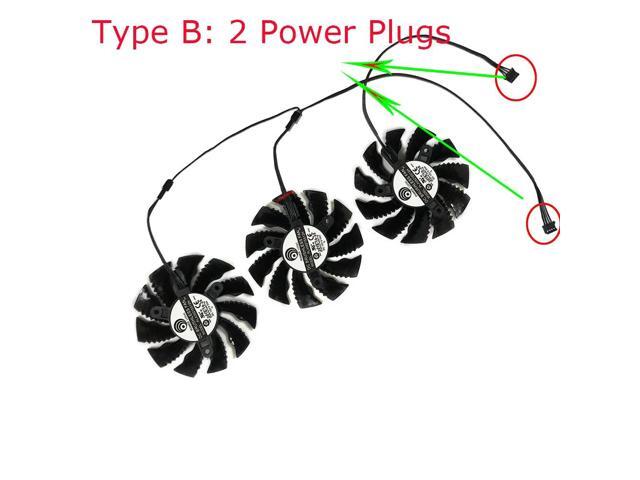 (1 set of PLA09215 type B) Graphics card cooler/fan for RTX 3070 RTX3070 OC Rev. 2.0 GV-N3070OC, model PLA09215S12H, size 82 mm.