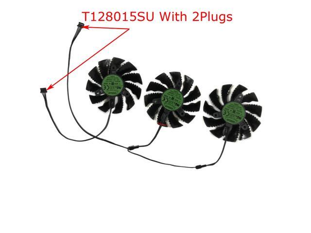 (1 set of T128015 Type B) Graphics card cooler/fan for RTX 3070 RTX3070 OC Rev. 2.0 GV-N3070OC, model PLA09215S12H, size 82 mm.