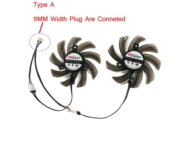 1 set (Type A power connector) FDC10H12S9-C, graphics card fan, suitable for RTX 2060, RTX 2070, RTX 2080 Gaming Pro OC, GTX 1660 SUPER GP OC, GTX...