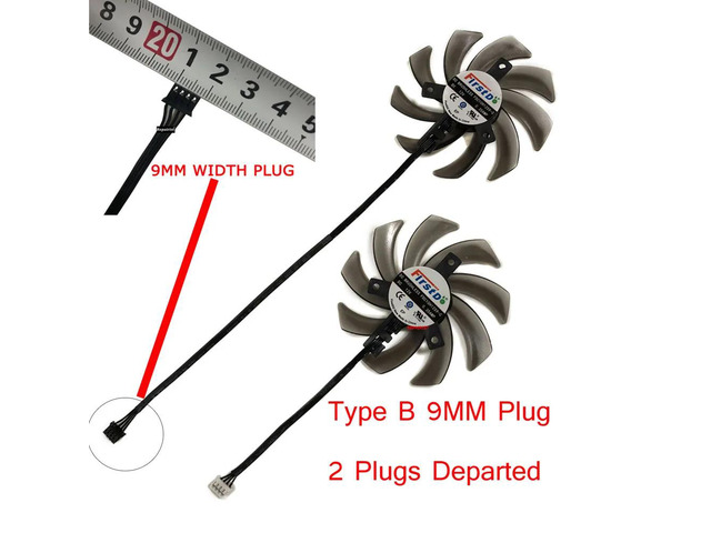 1 set (Type B power connector) FDC10H12S9-C, graphics card fan, suitable for RTX 2060, RTX 2070, RTX 2080 Gaming Pro OC, GTX 1660 SUPER GP OC, GTX...