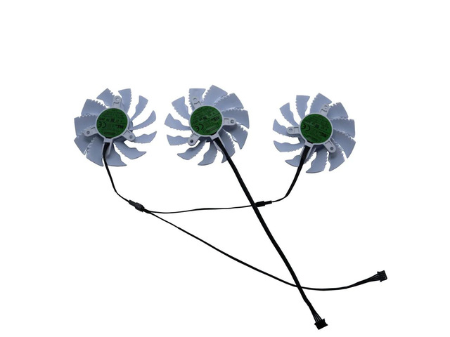 3 PCS T128015SU graphics card fans, GPU VGA coolers, suitable for GeForce RTX 3070 3070Ti VISION OC 8G White Edition graphics card cooling.