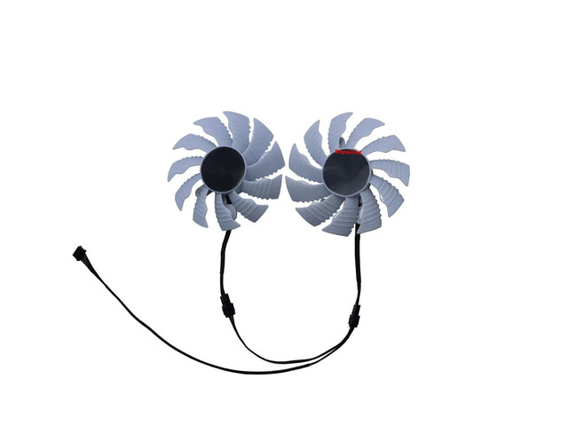 2 PCS T128015SU graphics card fans, GPU VGA coolers, suitable for GeForce RTX 3070 3070Ti VISION OC 8G White Edition graphics card cooling.