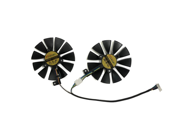 Two T129215SH 4-pin GPU cooling fans for RTX 2080ti OC graphics cards, suitable as replacement fans.
