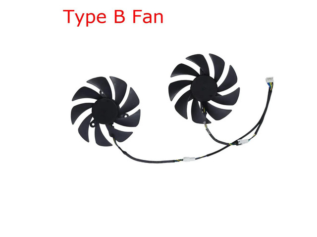 Type B fans are suitable for 51RISC architecture RTX 2060 6G, ABIT RTX 3070 TiM 8G, 3060M and 3070M graphics cards. 2 units/set, FL8015 12VB