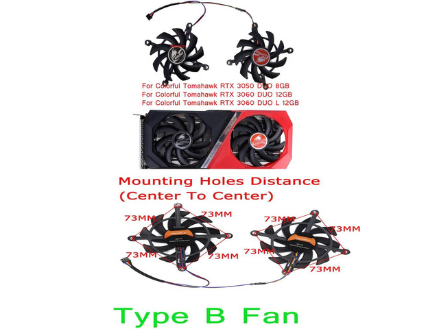Type B graphics card fan, video cooler, suitable for GTX 1660, 1660Ti, 2060 6G Battle AX, and RTX 2060S, 2060 Super 8GB Battle AX.