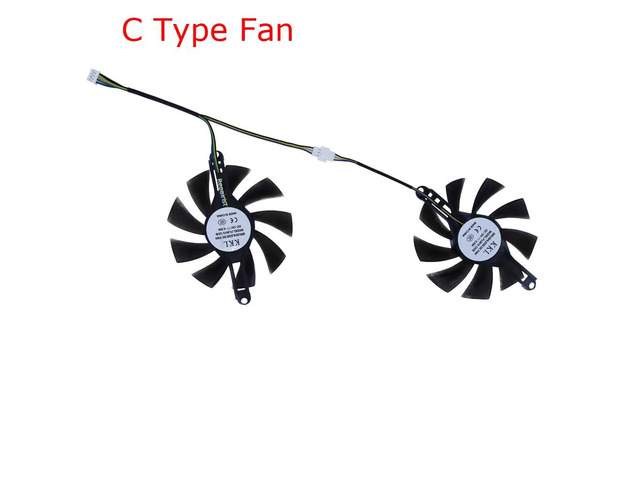 Type C fan GPU cooler suitable for 51RISC architecture RTX 2060 6G, ABIT RTX 3070 TiM 8G, 3060M and 3070M graphics cards, 2 units/set, FL8015 12VB