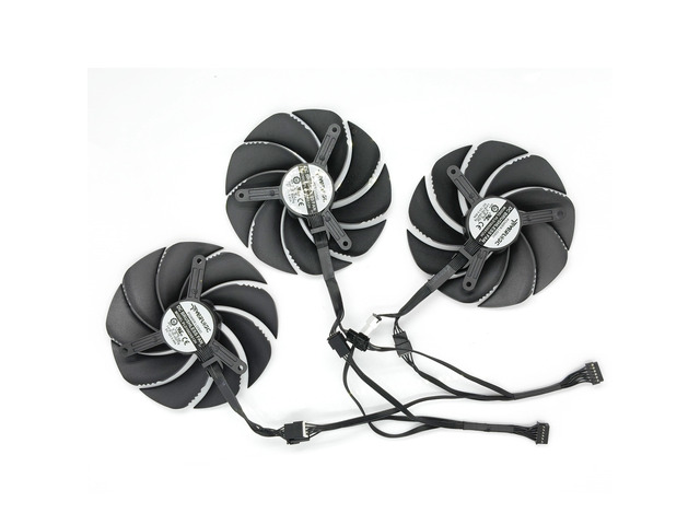 Three PLD10020 GPU coolers for RTX 5090, Windforce 5090, 5080, and 5070 OC graphics cards, model PLD10020S12H or GFY10020H12SPB.