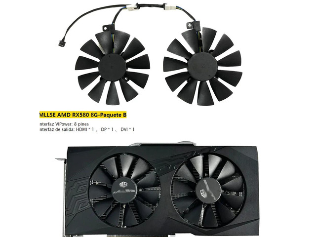 2 units/set, Graphics card fan, T129215SU, for RX 580 8GB B kit, VGA GPU cooler, PLD09210S12HH