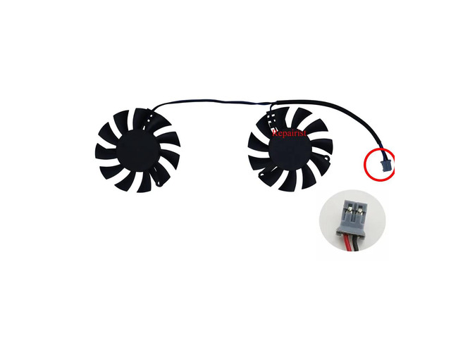 Graphics card fan, graphics cooler, 2-pin HA5510H12F-Z, for RTX 3050 LP 6G, for RTX 3050 Low Profile OC 6GB, 2 units/set