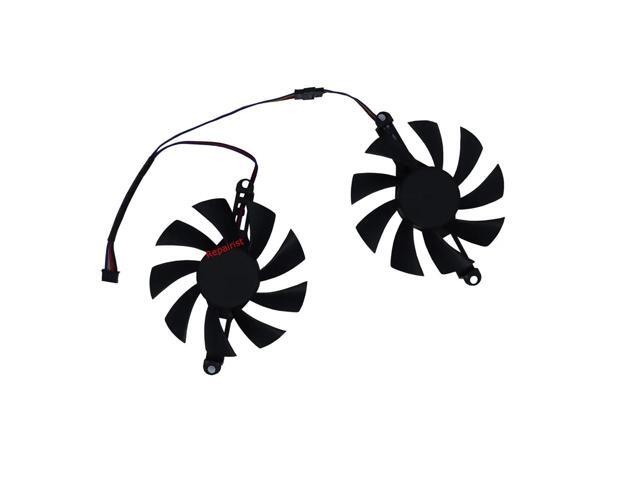 2 units/set, graphics card fan, 85mm diameter, 98mm mounting spacing, replaceable FL8015 12VB, suitable for Aalseye 51RISC RX 580 RX580 8G 256Bit...
