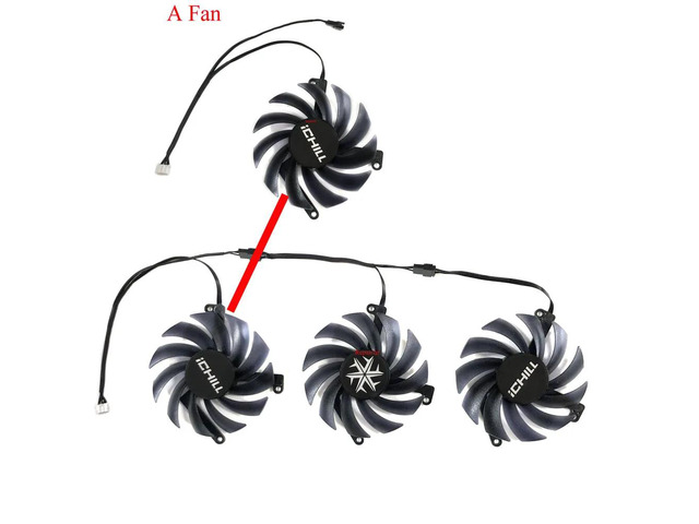 (One Type A fan) 85mm CF-12915S fan for INNO3D RTX 3070 3070Ti 3080 3080Ti 3090 ICHILL X4 OC VGA GPU cooler, can replace CF-12910S fan.