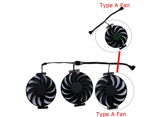 CF1010U12S 95mm Type A graphics card fan, VGA cooler, suitable for RTX 3090 24G GAMING, 3080/3080Ti 12G GAMING, and RTX 3070 8G.