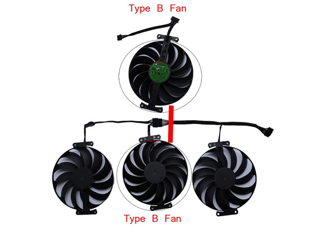 CF1010U12S 95mm Type B graphics card fan, VGA cooler, suitable for RTX 3090 24G GAMING, 3080/3080Ti 12G GAMING, and RTX 3070 8G.
