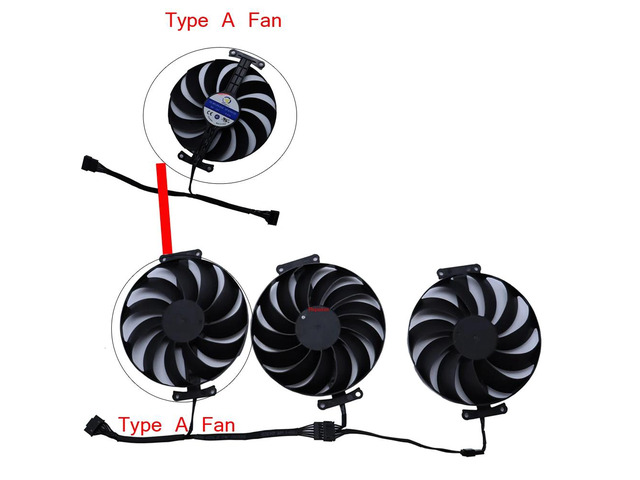 Graphics card fan/VGA cooler suitable for RX 6800XT 16G GAMING, RX6900XT 16G, and RX 6700 XT 12G, model: CF1010U12S (Type A fan).
