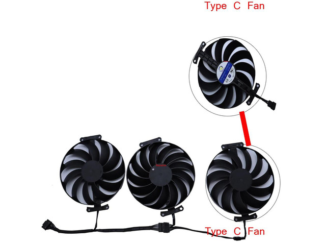 Graphics card fan/VGA cooler suitable for RX 6800XT 16G GAMING, RX6900XT 16G, and RX 6700 XT 12G, model: CF1010U12S (C-type fan).