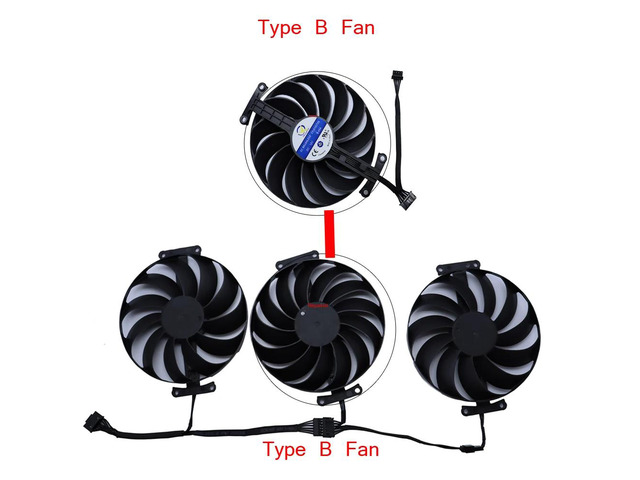 Graphics card fan/VGA cooler suitable for RX 6800XT 16G GAMING, RX6900XT 16G, and RX 6700 XT 12G, model: CF1010U12S (Type B fan).