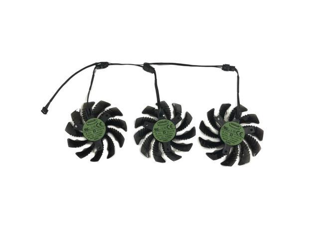 GPU VGA cooler/graphics card fan for GeForce RTX 3060 Ti OC, 3-piece set, 75mm diameter, model 1 with power plug T128010