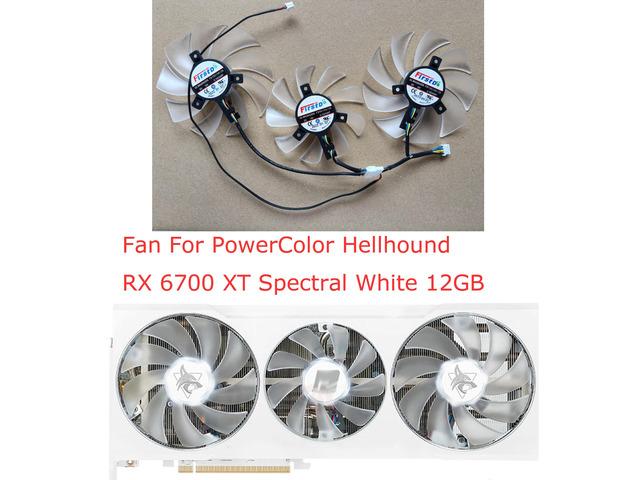 3-piece set: graphics card fan and GPU cooler, suitable for Powercolor Red Devil Dragon RX 6950 6800 XT 16GB and RX 6700 6750 12GB.