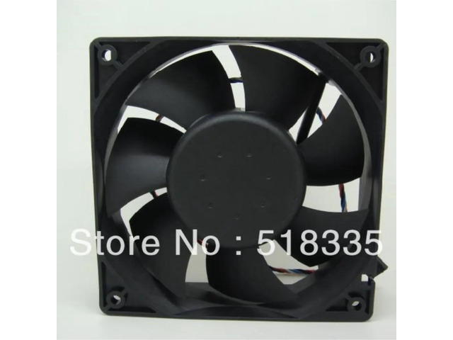 120mm 12V DC cooling fan, 1.6A, dual ball bearings, 12038 high-speed, powerful airflow, suitable for servers and industrial equipment.