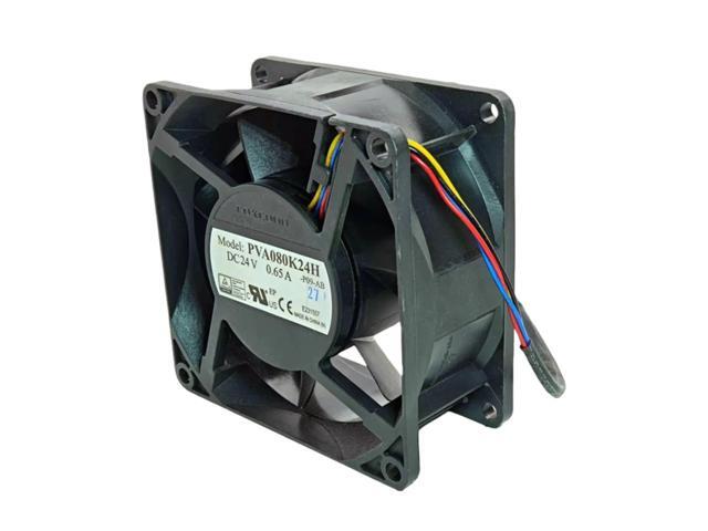 PVA080K24H 8038 24V PWM Fan 0.65A 5880RPM 9.7W Dual Ball Bearing Industrial Cooling Fan, suitable for control cabinets, network switches, etc.
