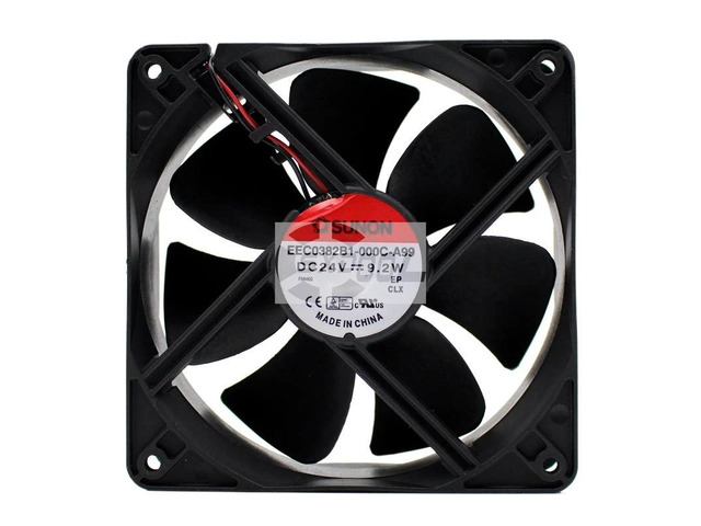 Suitable for EEC0382B1-000C-A99 120mm 12038 DC 24V 9.2W cooling fan, dimensions 120x120x38mm, suitable for chassis and equipment cooling solutions.