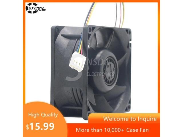 H80E12BUA7-07T11 80mm fan, 12V 1.6A high-speed cooling fan 7800RPM, 20.76W, PWM control, dual ball bearing industrial server cooling.