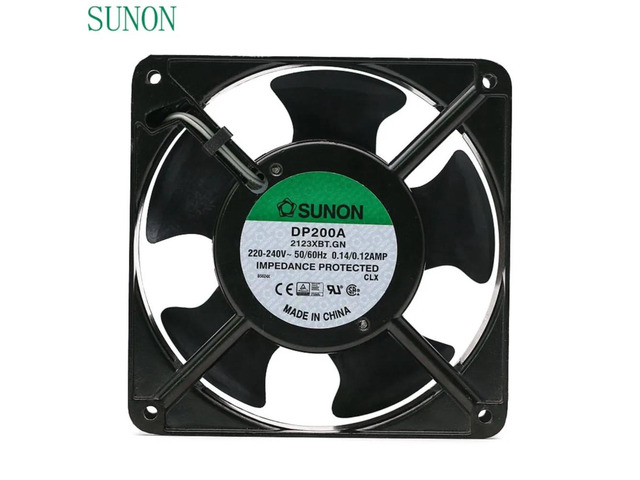 AC 220V fan for DP200A, part number 2123XBT. GN, 0.14A, 12038, 220V, 120*120*38mm, industrial chassis cooling fan, 120mm.
