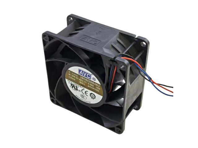 Suitable for 2B08038B48U DC 48V 0.58A 80mm fan 8038 8000RPM 116CFM server inverter telecom high-power cooling fan with ball bearing.