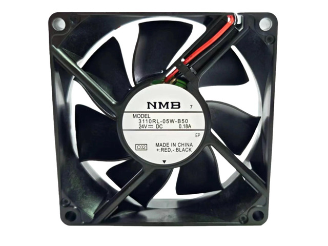 3110RL-05W-B50 80x80x25mm 24V 0.18A Ball Bearing Cooling Fan 2950RPM 38.5CFM 32.5dBA Silent type, suitable for inverter cabinet industrial...