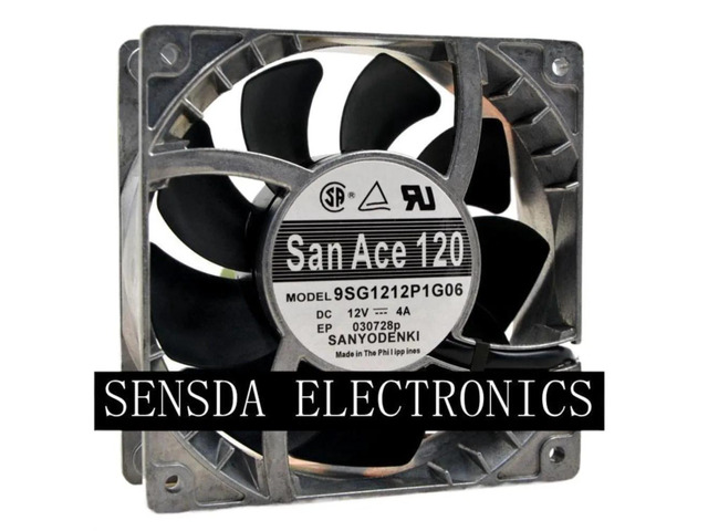 9SG1212P1G06 is suitable for 12cm high-temperature fans, high speed, high-power fan 12038 12V 4A.