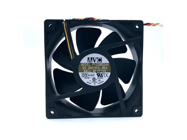 A 120mm 24V 0.35A 4-pin cooling fan for the P1238B24H CPU, measuring 120x120x38mm, suitable for gaming PCs, server racks, and CPU cooling.