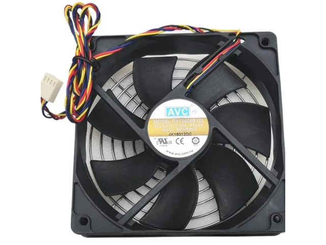 DA12025B12L 120mm PWM chassis cooling fan, suitable for 12025 12cm fans, 4-wire speed-controlled dual ball, 12V 0.30A.